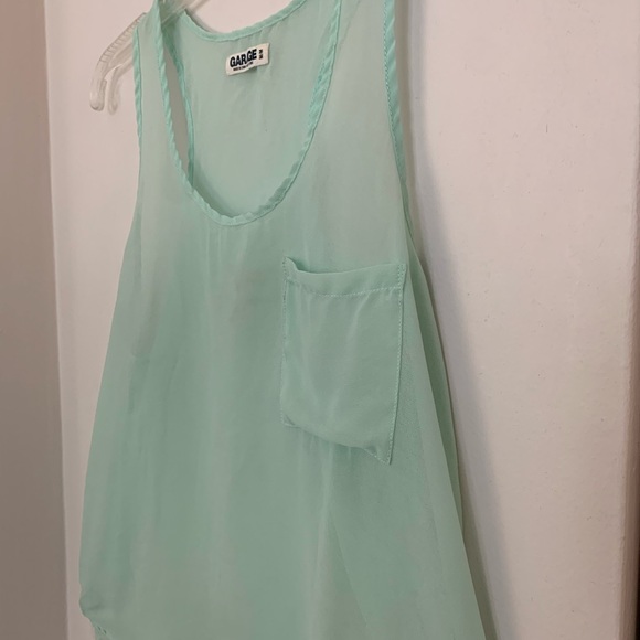 Garage Mint Green Chiffon Racerback Tank Top - Picture 4 of 7